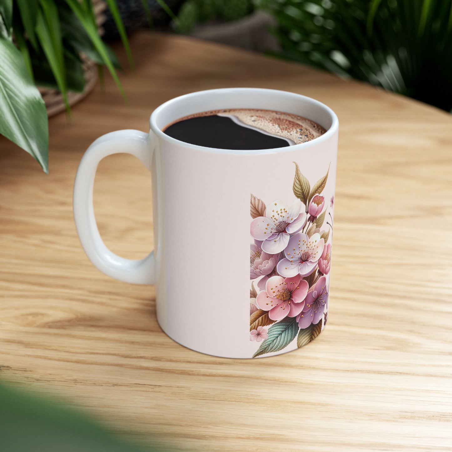 Spring Floral Butterfly Ceramic Mug - 11oz & 15oz, Perfect for Tea Lovers and Nature Enthusiasts