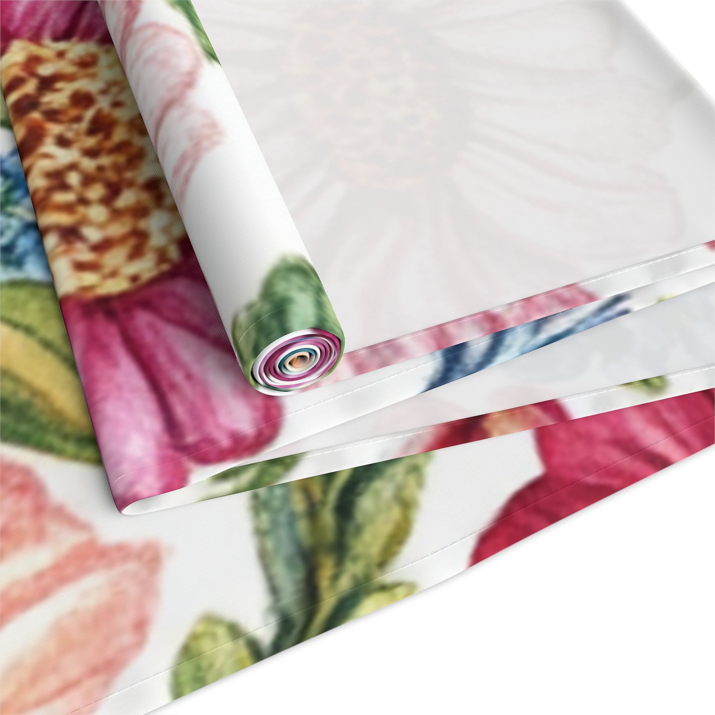 Botanical Floral Table Runner – Elegant Cotton & Poly Design for Any Occasion