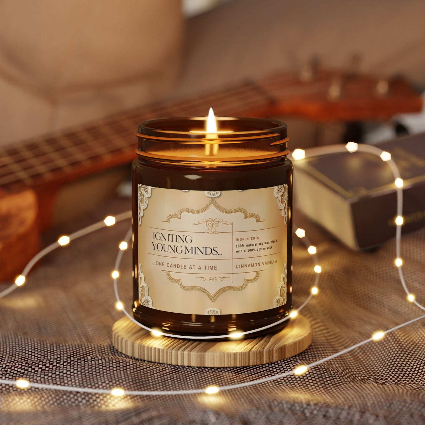 Cinnamon Vanilla Candle for Teachers - Igniting Young Minds | Aromatherapy Gifts, Home Decor, Relaxation, Eco-Friendly, Unique Gift Ideas, Teacher Gift
