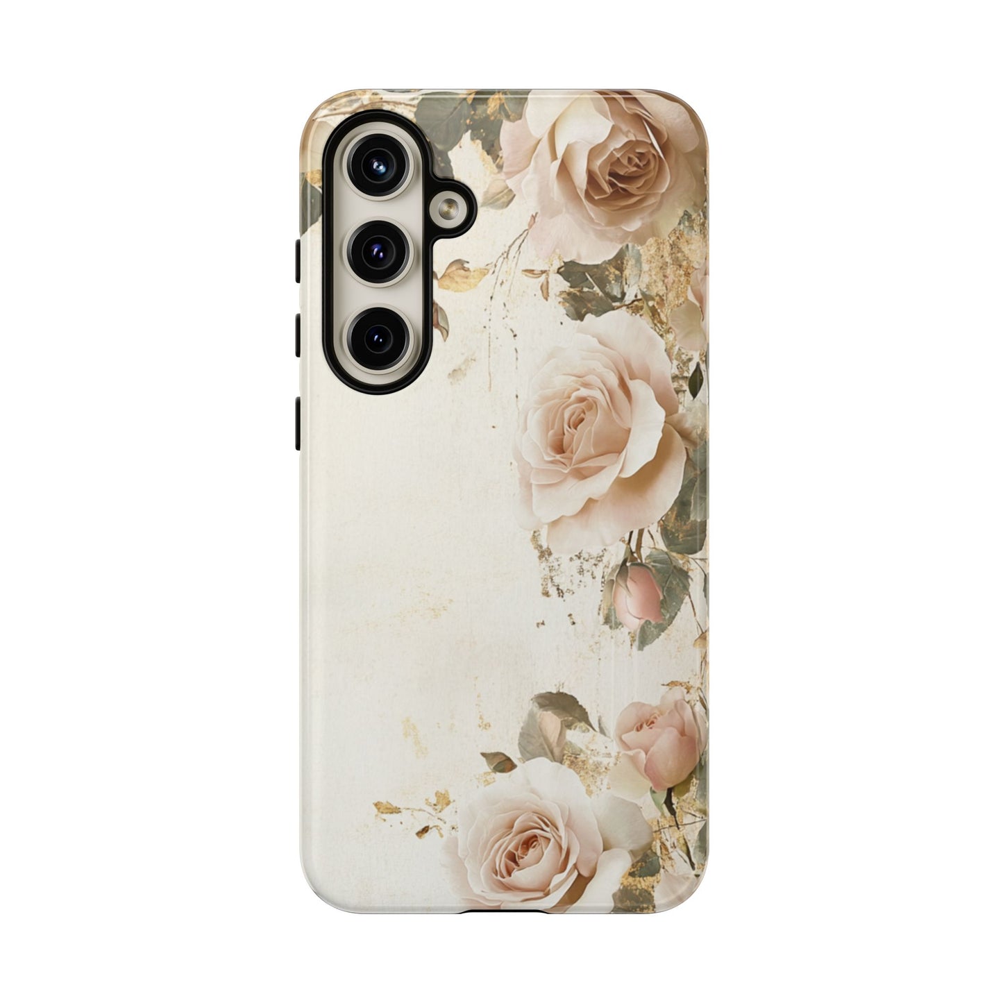 Antique Floral Tough Phone Case - Elegant Rose Design