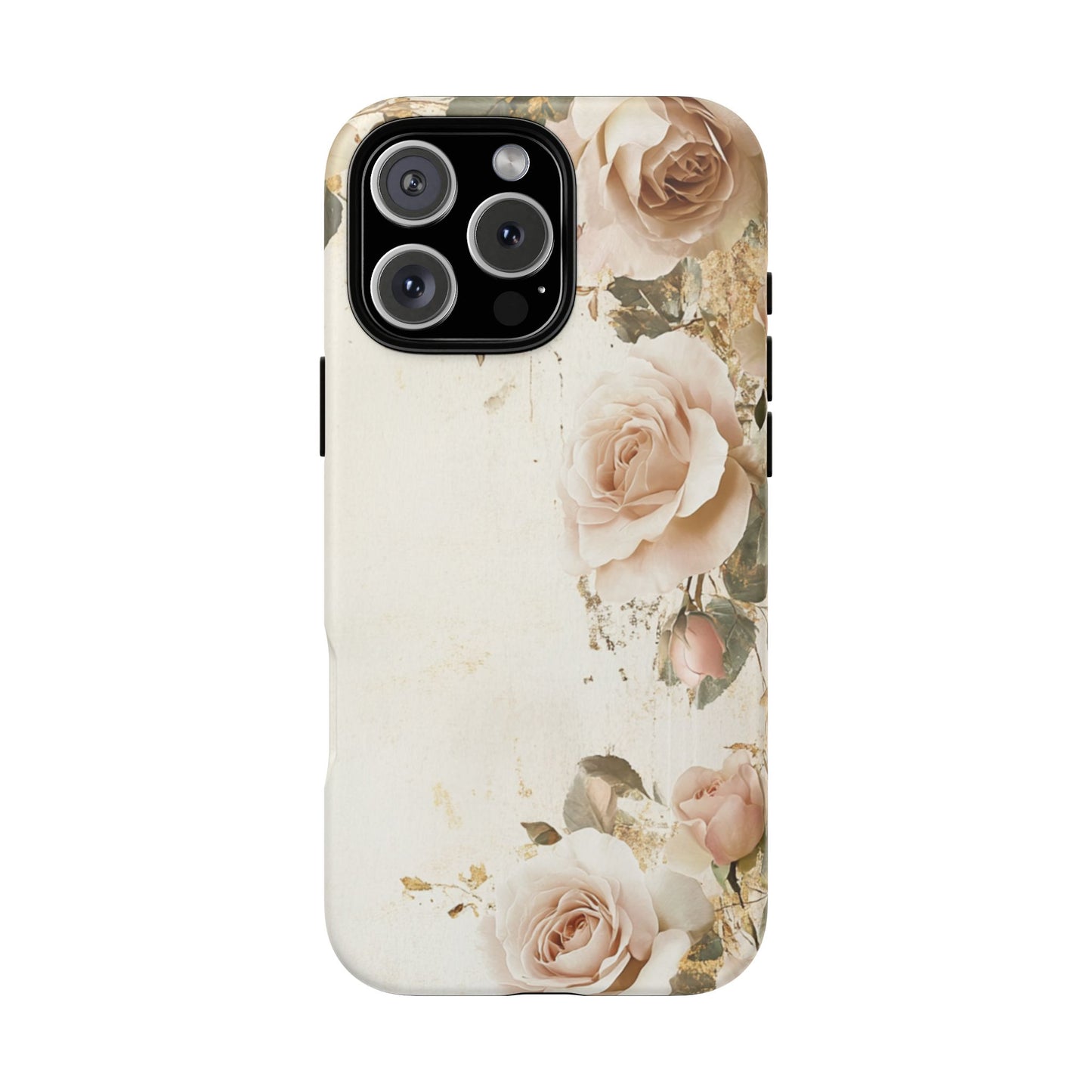 Antique Floral Tough Phone Case - Elegant Rose Design