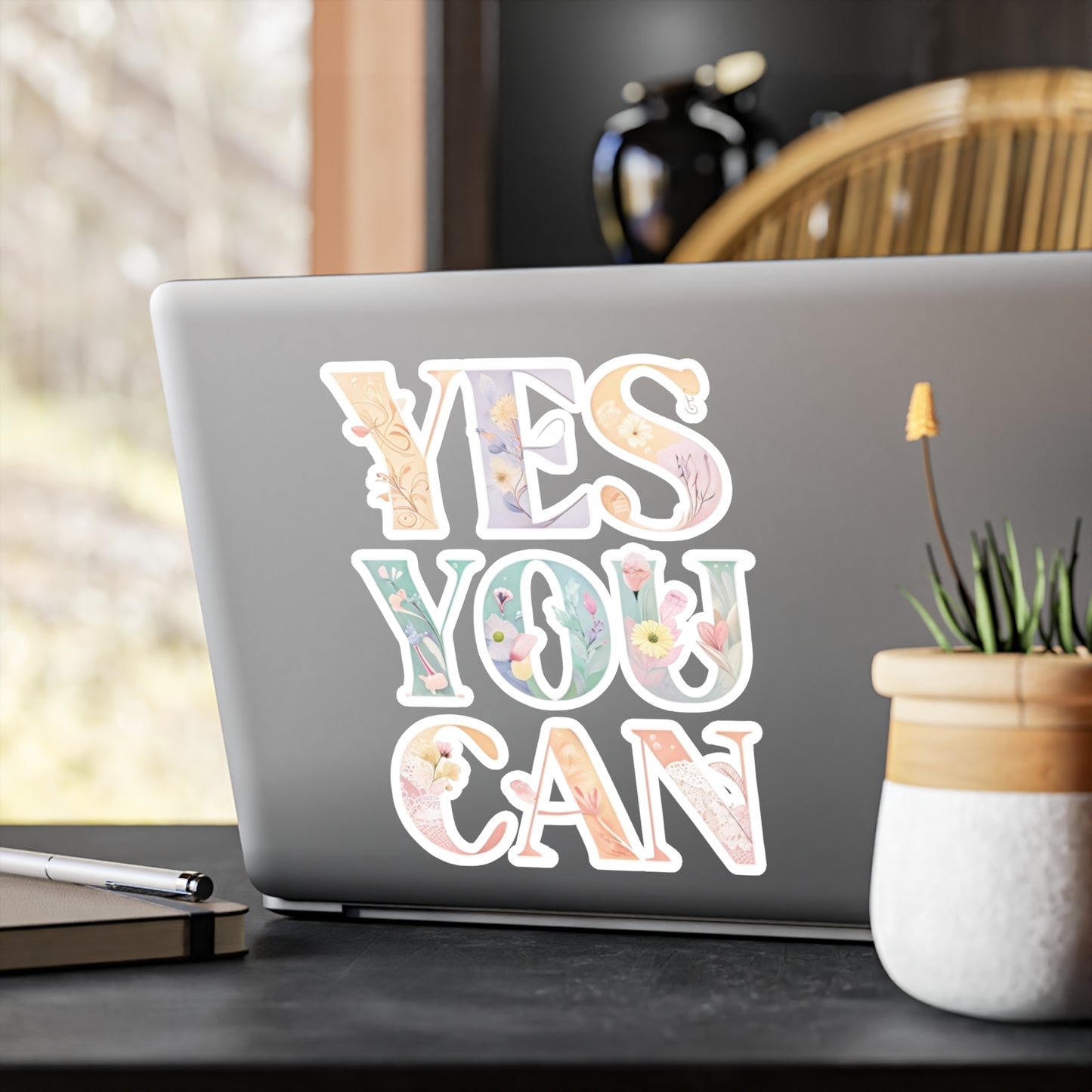 Inspirational Vinyl Decals for Home Decor, Motivational Stickers, Positive Affirmation Stickers, Yes You Can Decal for Walls, Laptop