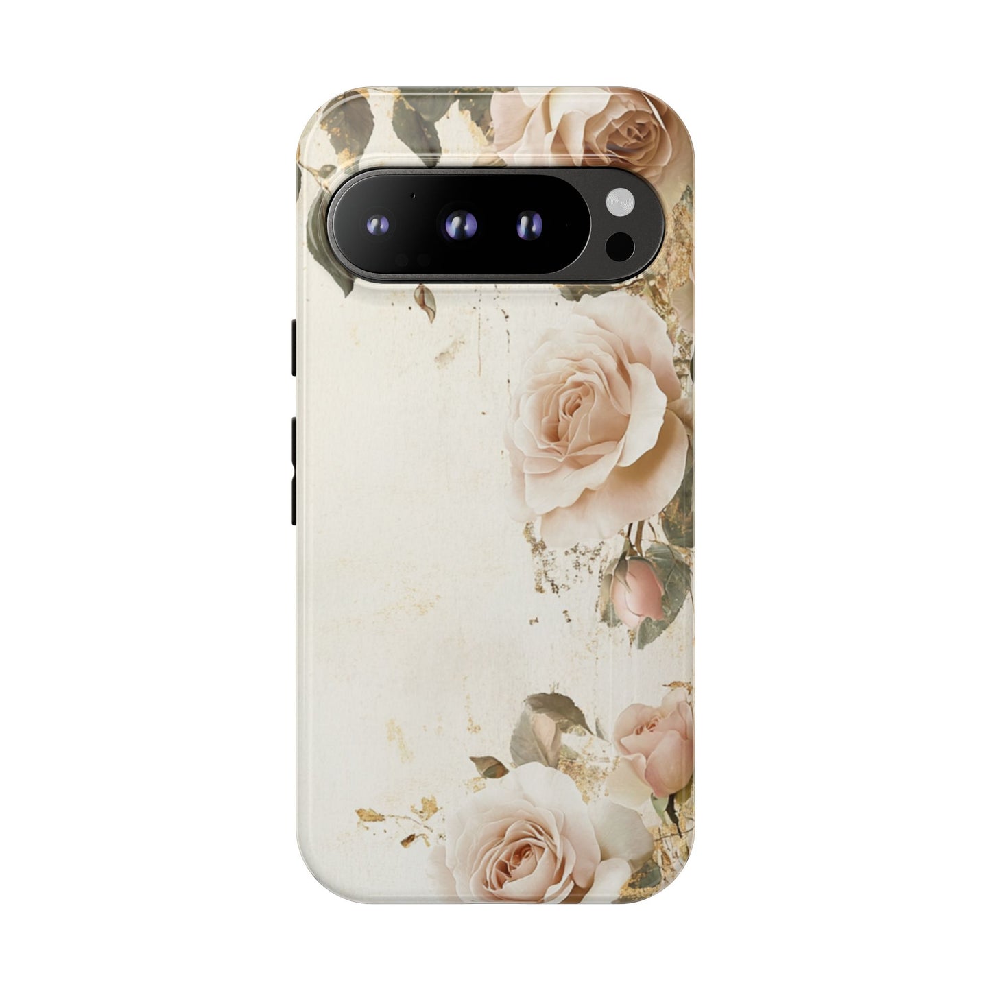 Antique Floral Tough Phone Case - Elegant Rose Design