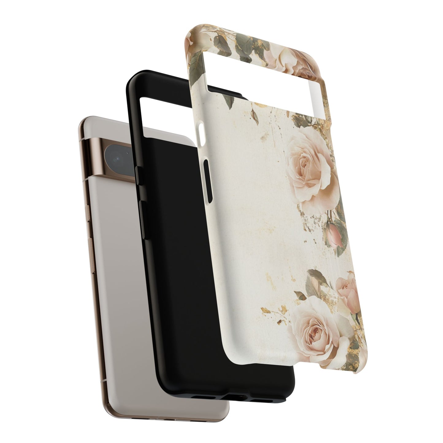Antique Floral Tough Phone Case - Elegant Rose Design