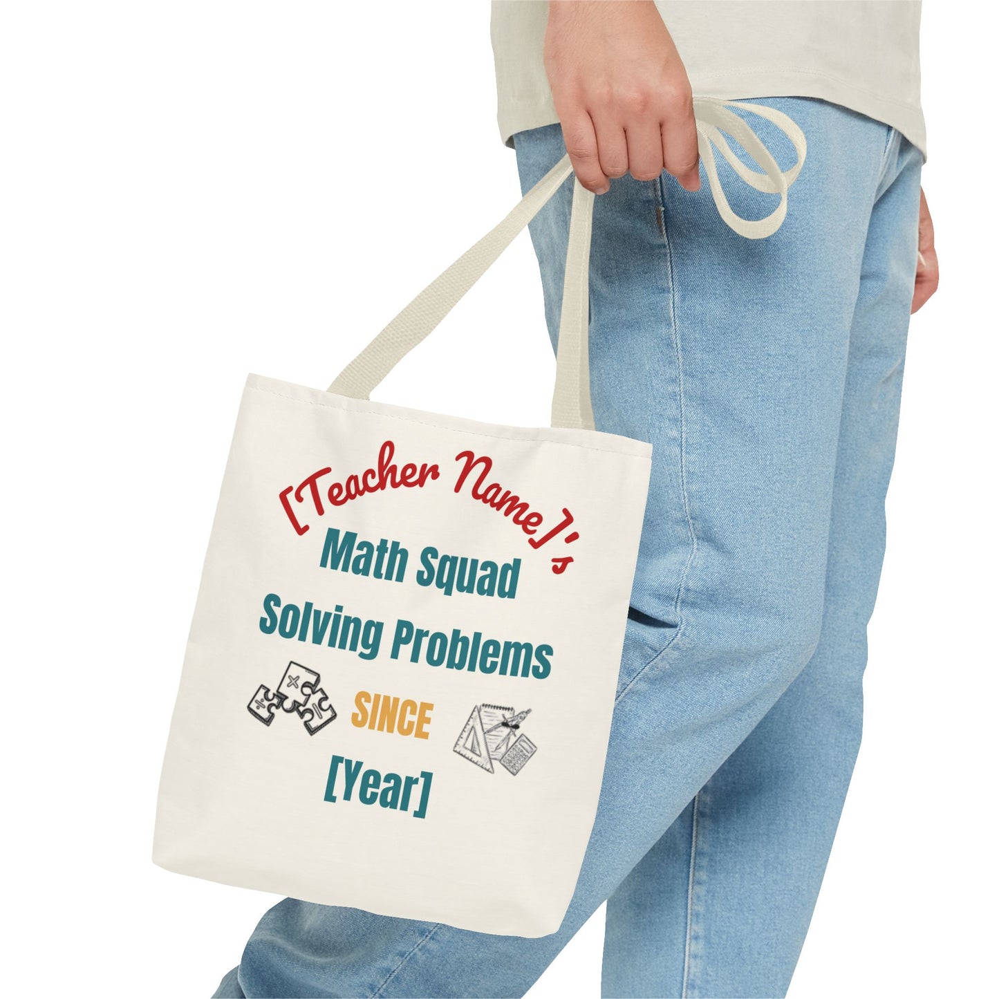 Personalized Teacher Tote Bag, Math Squad Bag, School Supply Tote, Gift for Teachers, Classroom Essentials, Teacher Appreciation
