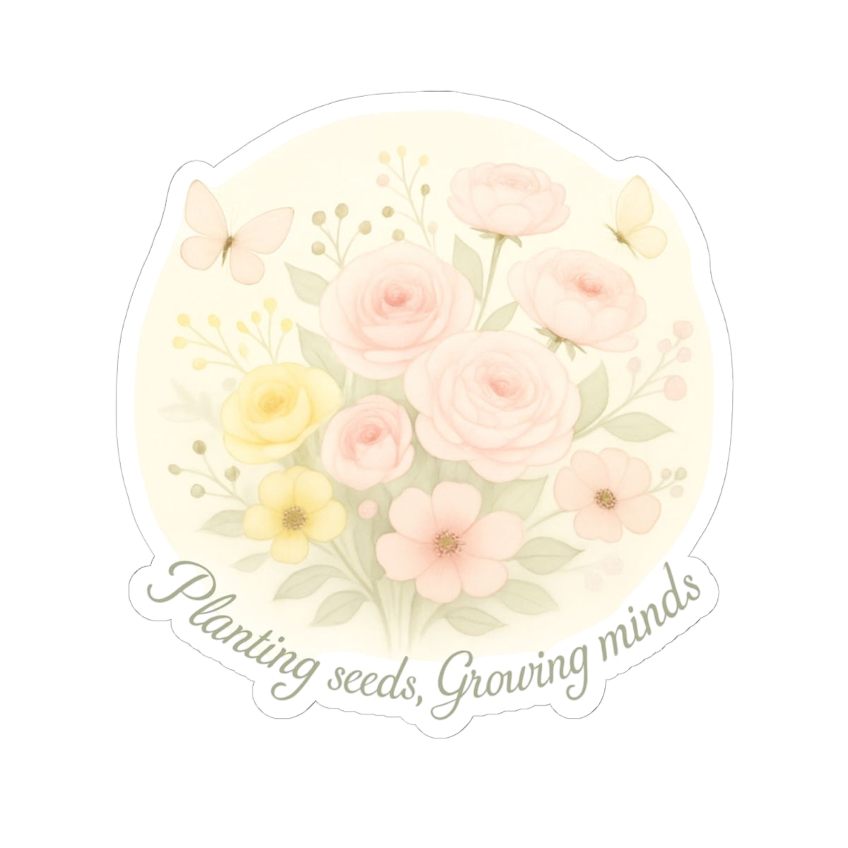 Inspirational Kiss-Cut Stickers | Teachers | Planting seeds growing minds | Motivational Decor for Laptops, Journals, Scrapbooking, DIY