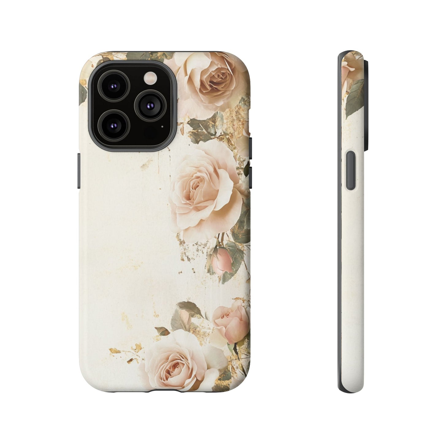 Antique Floral Tough Phone Case - Elegant Rose Design