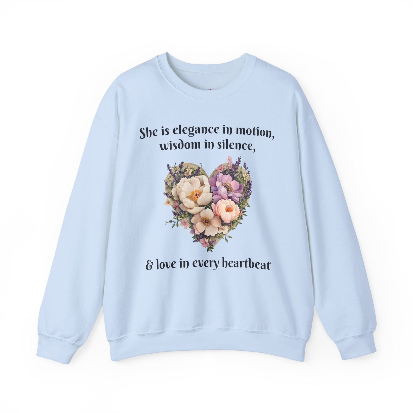 Floral Heart Crewneck Sweatshirt - Inspirational Love Design - Great for Mother's Day