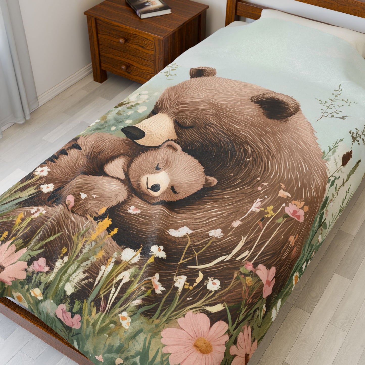 Cozy Velveteen Plush Blanket - Beary Cherished Design