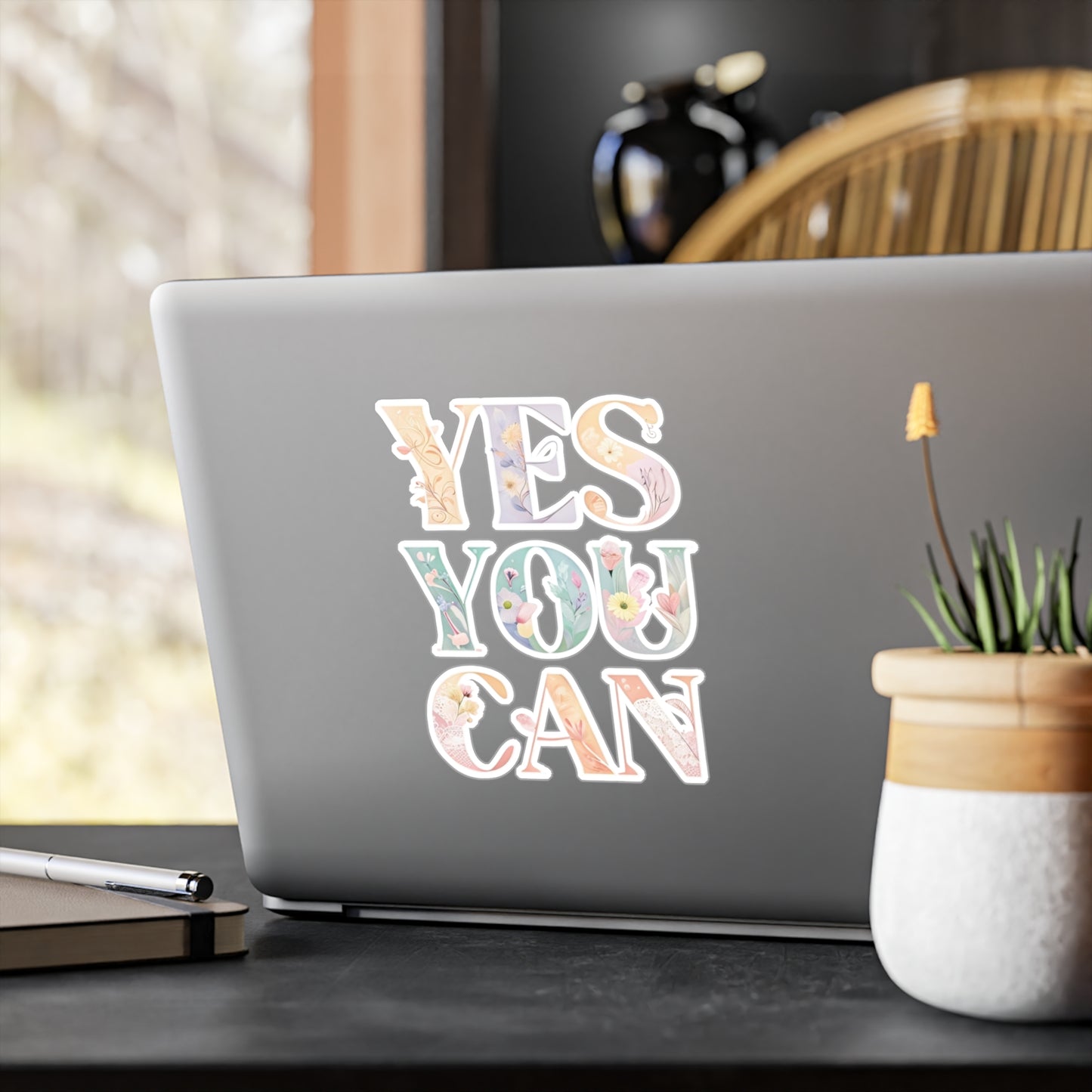Inspirational Vinyl Decals for Home Decor, Motivational Stickers, Positive Affirmation Stickers, Yes You Can Decal for Walls, Laptop