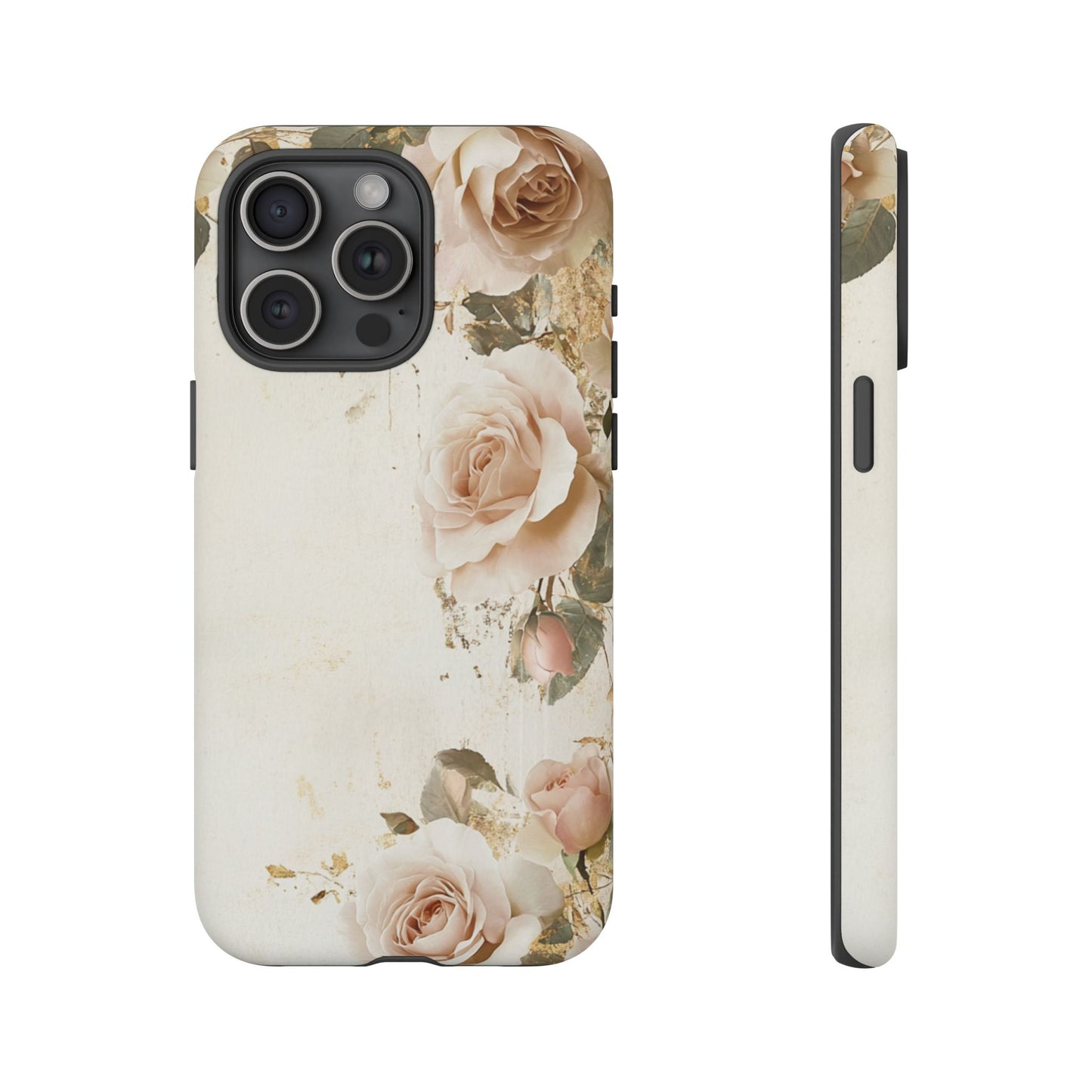 Antique Floral Tough Phone Case - Elegant Rose Design