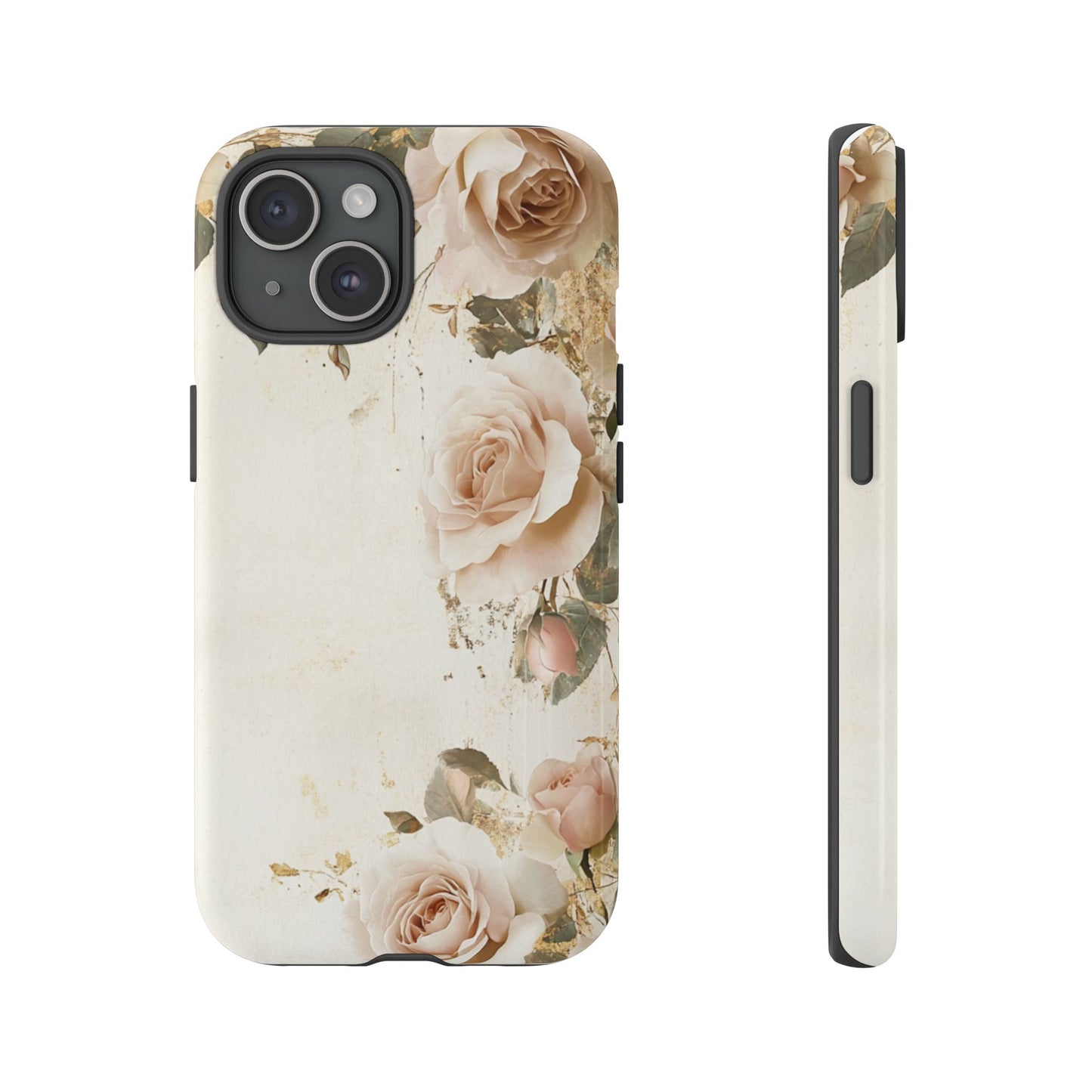 Antique Floral Tough Phone Case - Elegant Rose Design