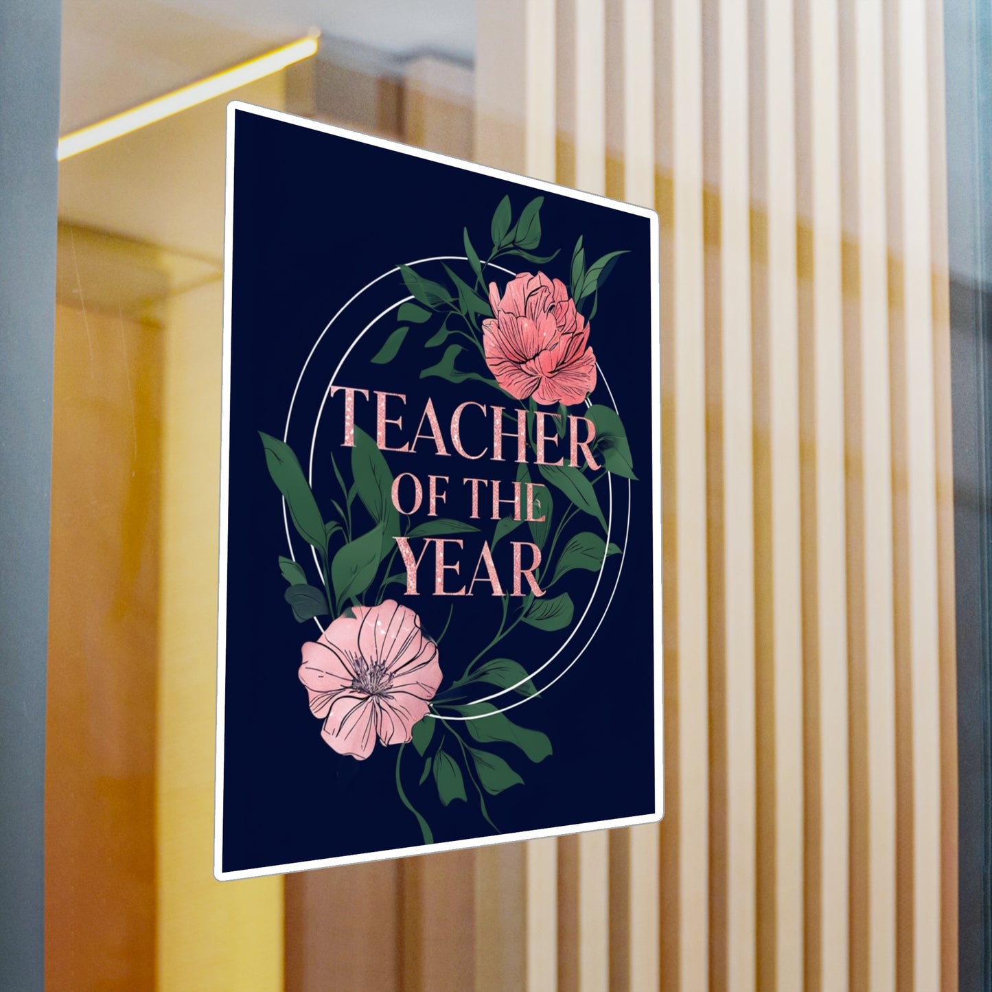 Teacher of the Year Kiss-Cut Vinyl Decals, Decorative Stickers for Educators, Classroom Decor, Gift for Teachers, Teacher Appreciation
