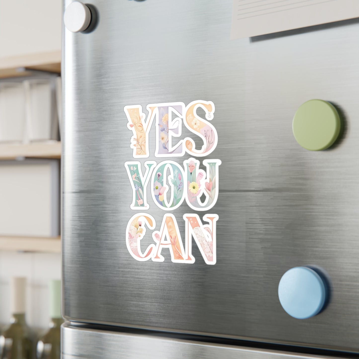Inspirational Vinyl Decals for Home Decor, Motivational Stickers, Positive Affirmation Stickers, Yes You Can Decal for Walls, Laptop