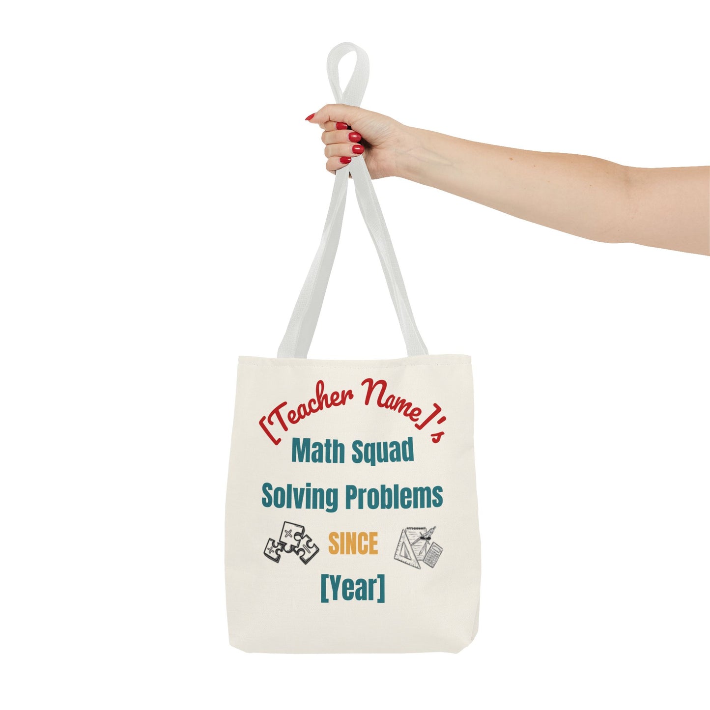 Personalized Teacher Tote Bag, Math Squad Bag, School Supply Tote, Gift for Teachers, Classroom Essentials, Teacher Appreciation