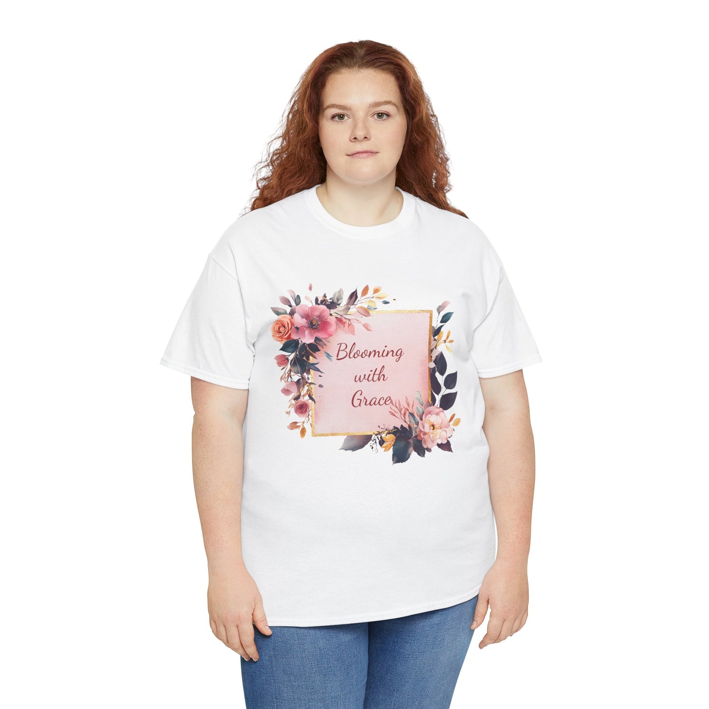 Blooming with Grace Unisex Heavy Cotton Tee - Floral Design T-Shirt for Spring