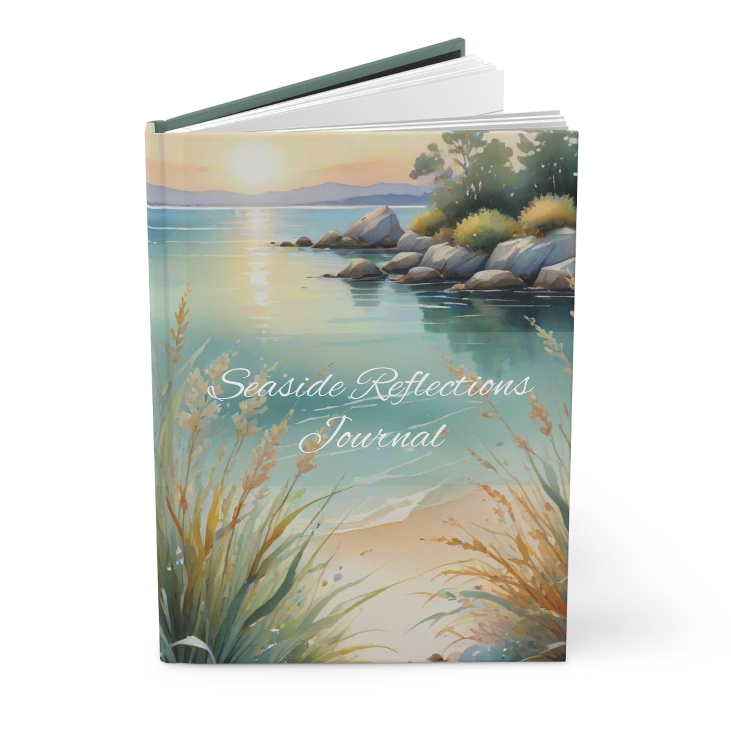 Hardcover Notebook for Writing Seaside Reflections Journal Elegant Dreaming Gratitude Mindfulness Creative Expression Relaxation Coastal