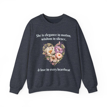 Floral Heart Crewneck Sweatshirt - Inspirational Love Design - Great for Mother's Day