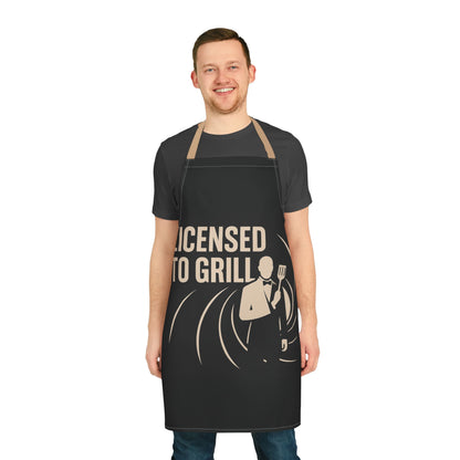 Licensed to Grill Apron | BBQ Gift for Grill Masters, Chef's Apron, Cooking Essentials, Funny Kitchen Gift, Father's Day Cookware