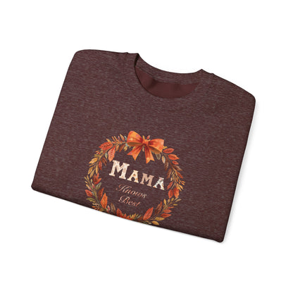 Autumn Mama Crewneck Sweatshirt Fall Vibes Autumn Sweatshirt Gift for Moms Thanksgiving Holiday Apparel Warm Layering Fall Comfort Apparel