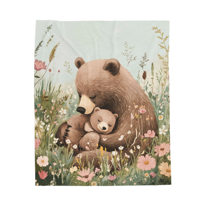 Cozy Velveteen Plush Blanket - Beary Cherished Design