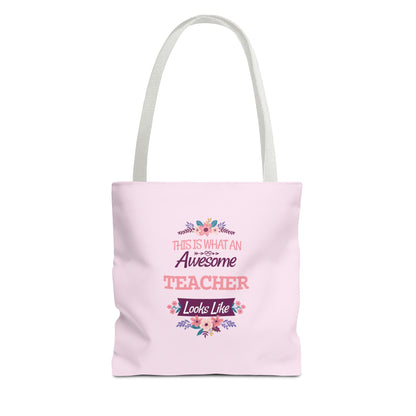 Awesome Teacher Tote Bag | Light Pink | Perfect Gift for Educators