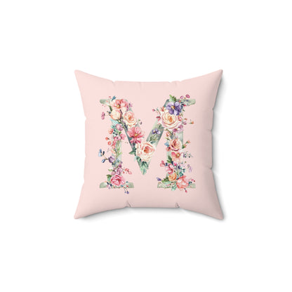 "M for Mum" Initial Throw Pillow - Stylish Home Decor