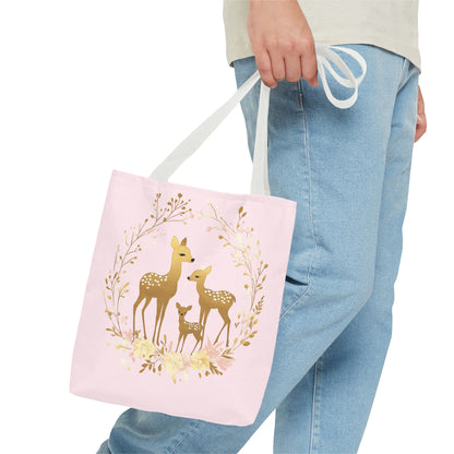Elegant Floral Deer Tote Bag - Cute & Stylish Eco-Friendly Shopping Bag