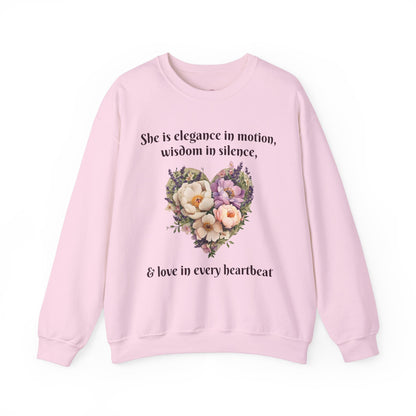 Floral Heart Crewneck Sweatshirt - Inspirational Love Design - Great for Mother's Day