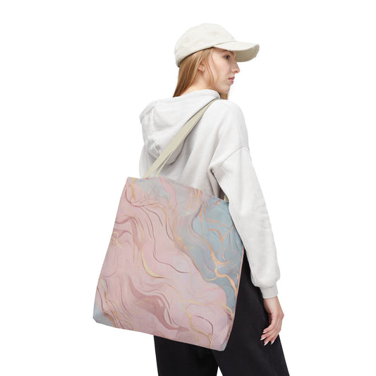 Elegant Abstract Tote Bag - Stylish Pink and Blue Design for Everyday Use