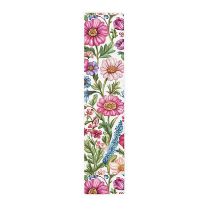 Botanical Floral Table Runner – Elegant Cotton & Poly Design for Any Occasion