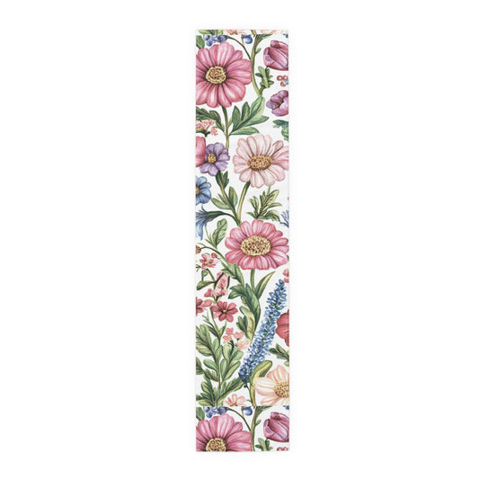 Botanical Floral Table Runner – Elegant Cotton & Poly Design for Any Occasion