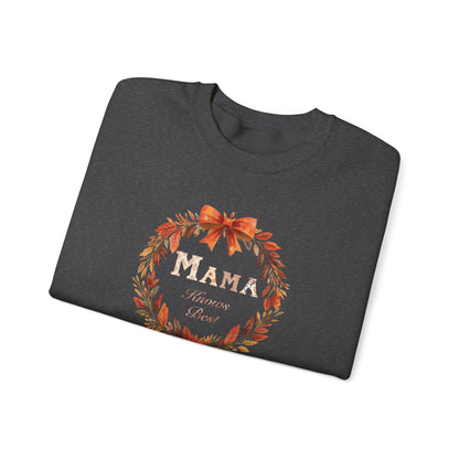 Autumn Mama Crewneck Sweatshirt Fall Vibes Autumn Sweatshirt Gift for Moms Thanksgiving Holiday Apparel Warm Layering Fall Comfort Apparel