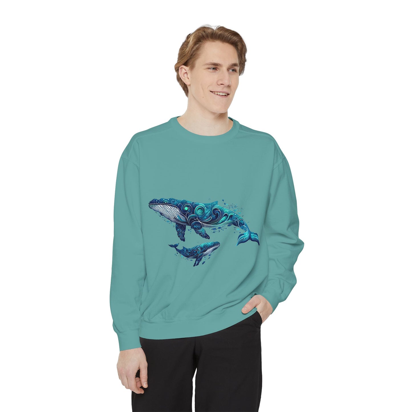 Under the Sea Whale Print Unisex Sweatshirt - Nature Lover's Comfort