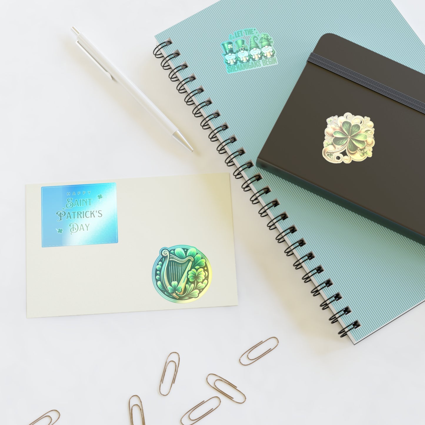 St. Patrick's Day Sticker Sheets - Festive Shamrocks & Leprechauns