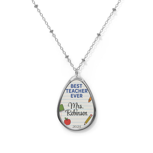 Personalized Teacher Necklace, Best Teacher Ever Gift, Custom Name Jewelry, Appreciation Present, End of Year Gift