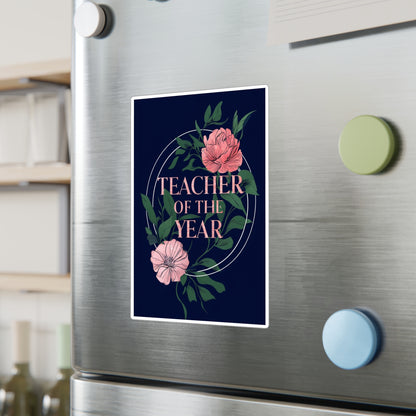 Teacher of the Year Kiss-Cut Vinyl Decals, Decorative Stickers for Educators, Classroom Decor, Gift for Teachers, Teacher Appreciation