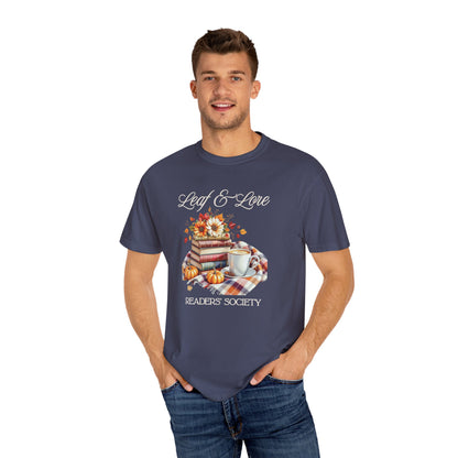 Cozy Book Lover Tee Unisex T-shirt Literary Apparel Leaf and Lore Readers' Society Autumn Vibes Gift Comfort Colours Shirt