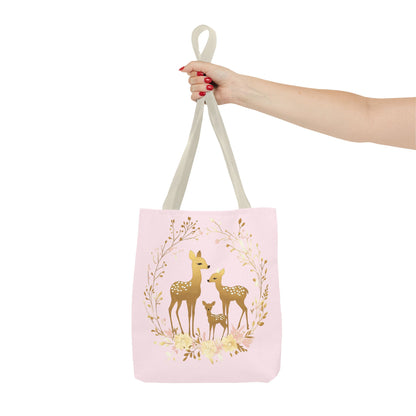 Elegant Floral Deer Tote Bag - Cute & Stylish Eco-Friendly Shopping Bag