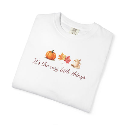 Unisex Autumn T-Shirt Fall Apparel Cozy Vibes Shirt Thanksgiving Gift Seasonal Tees Pumpkin Spice Shirt Cozy Little Things Fall Vibes