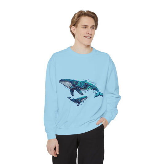 Under the Sea Whale Print Unisex Sweatshirt - Nature Lover's Comfort