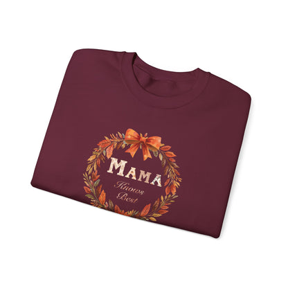 Autumn Mama Crewneck Sweatshirt Fall Vibes Autumn Sweatshirt Gift for Moms Thanksgiving Holiday Apparel Warm Layering Fall Comfort Apparel