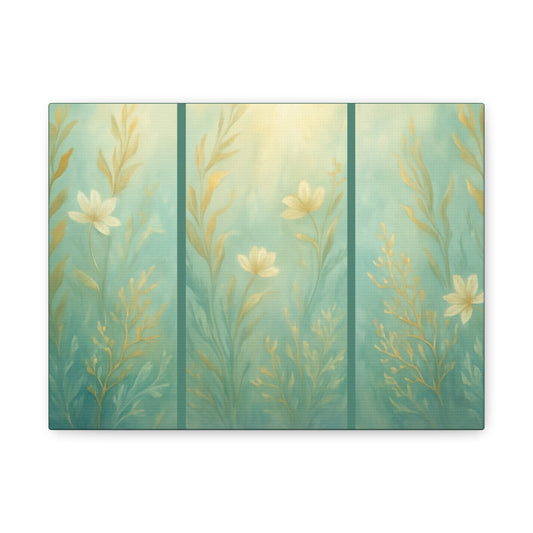 Ocean-Inspired Floral Wall Art Tranquil Home Decor for Living Room Bedroom Nature Lovers Watercolour Serene Canvas Coastal Decor Sea Garden