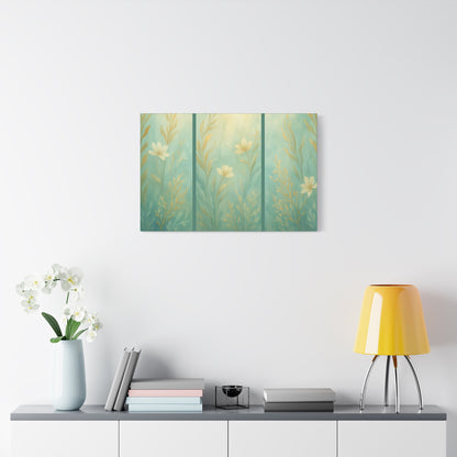 Ocean-Inspired Floral Wall Art Tranquil Home Decor for Living Room Bedroom Nature Lovers Watercolour Serene Canvas Coastal Decor Sea Garden