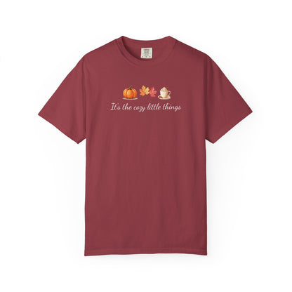 Unisex Autumn T-Shirt Fall Apparel Cozy Vibes Shirt Thanksgiving Gift Seasonal Tees Pumpkin Spice Shirt Cozy Little Things Fall Vibes