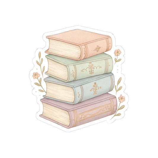 Charming Book Stack Stickers | Literary Decor, Book Lover Gifts, Journal Accents, Teacher Gift, Laptop Stickers, Reading Enthusiast Decor
