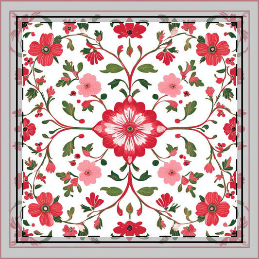 Floral Cotton Twill Napkin Set - Elegant Table Decor for Special Occasions