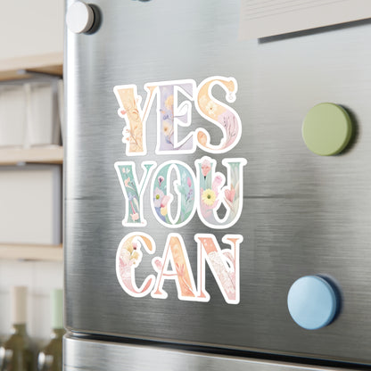 Inspirational Vinyl Decals for Home Decor, Motivational Stickers, Positive Affirmation Stickers, Yes You Can Decal for Walls, Laptop