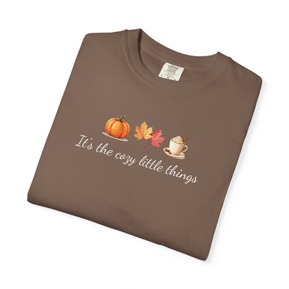 Unisex Autumn T-Shirt Fall Apparel Cozy Vibes Shirt Thanksgiving Gift Seasonal Tees Pumpkin Spice Shirt Cozy Little Things Fall Vibes