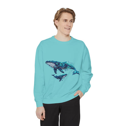 Under the Sea Whale Print Unisex Sweatshirt - Nature Lover's Comfort